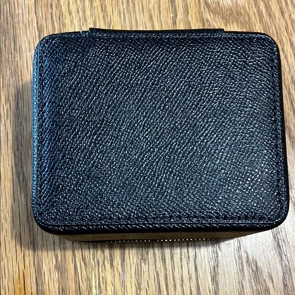 Coach Textured Black Leather travel jewelry case - Picture 4 of 5